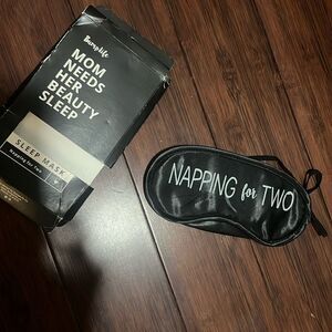 Mom Gift - Sleeping Eye Mask - Brand New - Black Satin - "Sleeping for Two"